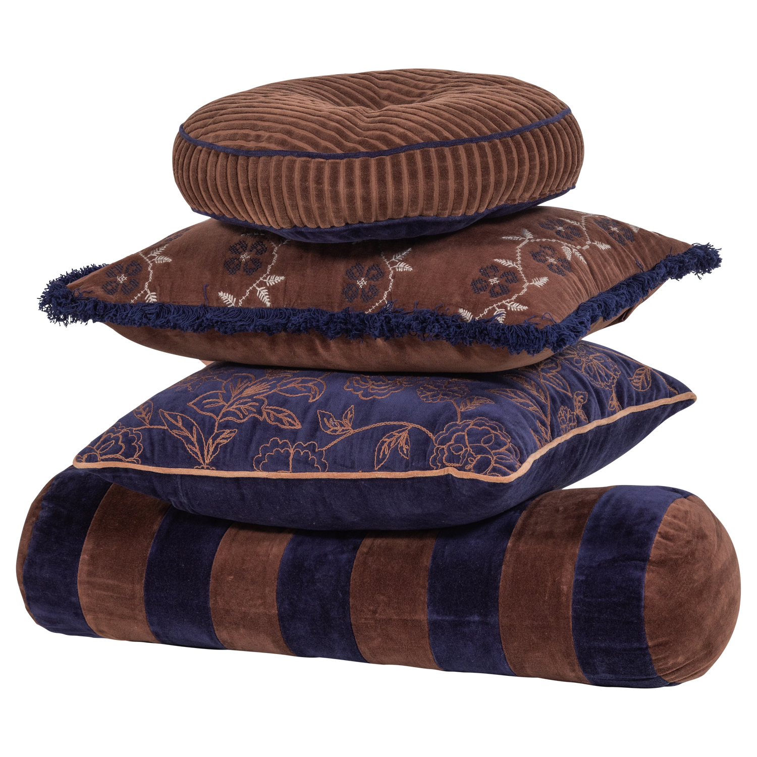 Lot de 4 coussins en coton NIVA, WOOOD