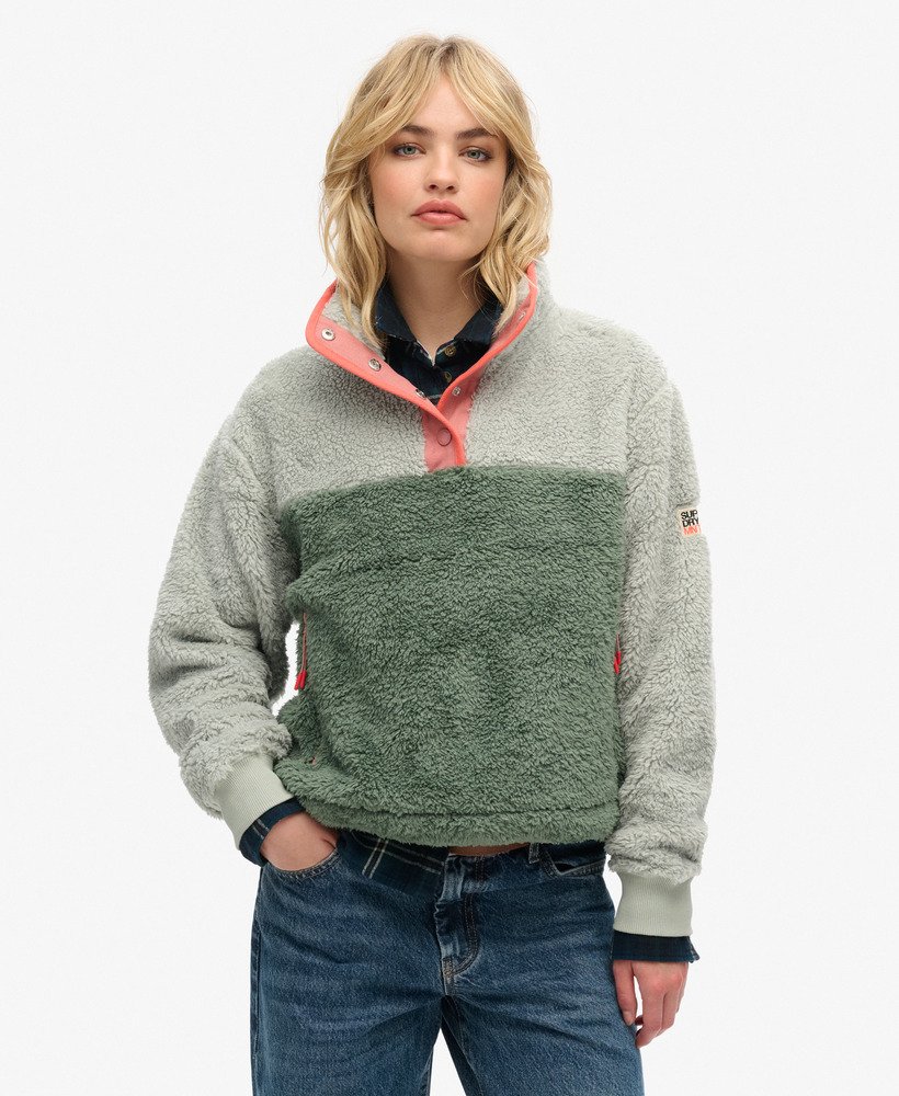 Sweat à col tunisien pressionné, SUPERDRY