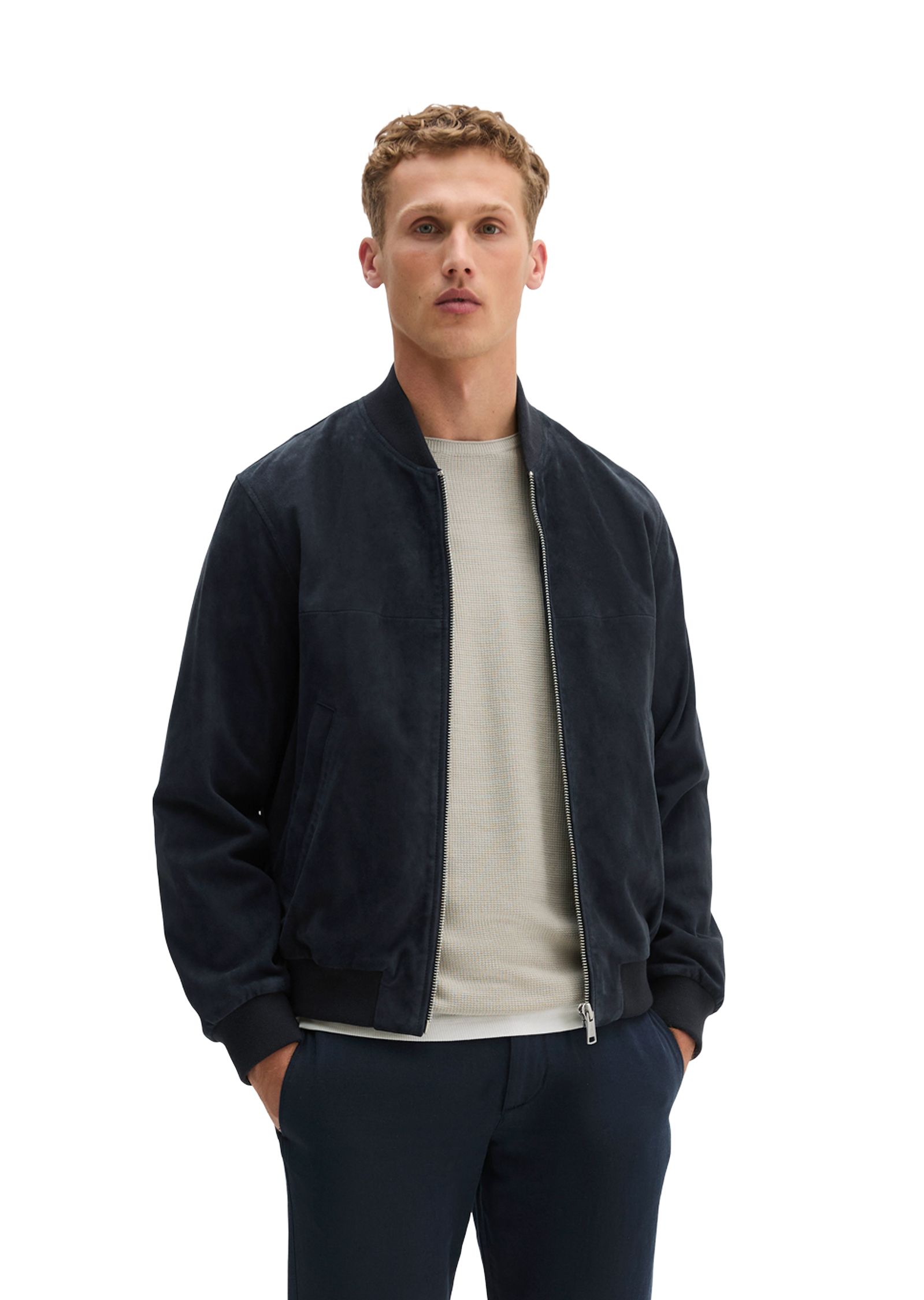 Veste en cuir régulière en cuir de chèvre souple, MARC O'POLO