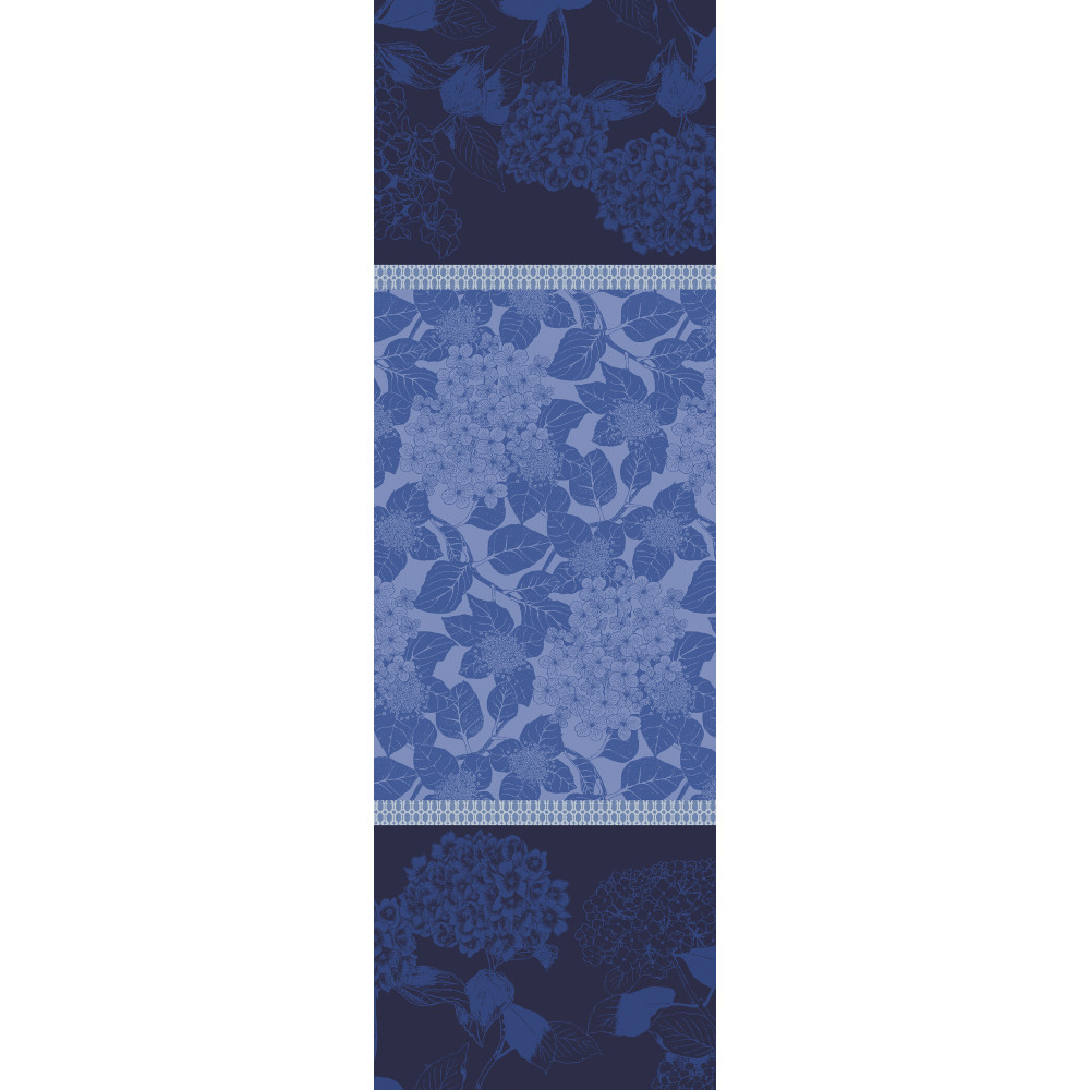 Chemin de table pur coton bio antitache HORTENSIAS, GARNIER THIEBAUT