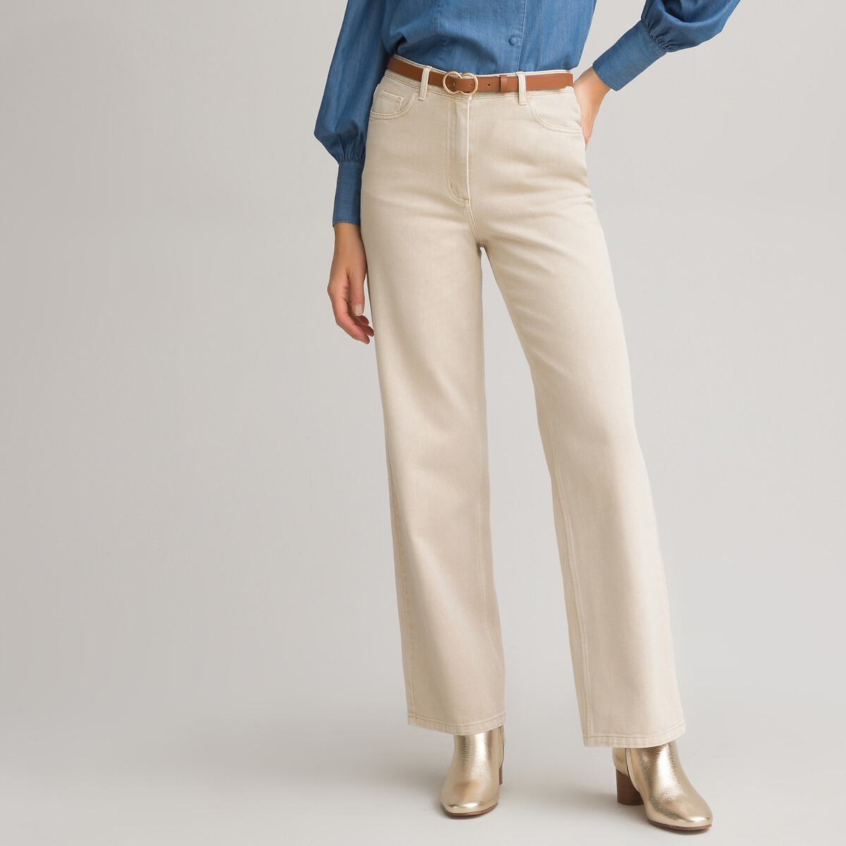 La Redoute Femme Vêtements Pantalons & Jeans Jeans Baggy & Large Jean large taille haute 