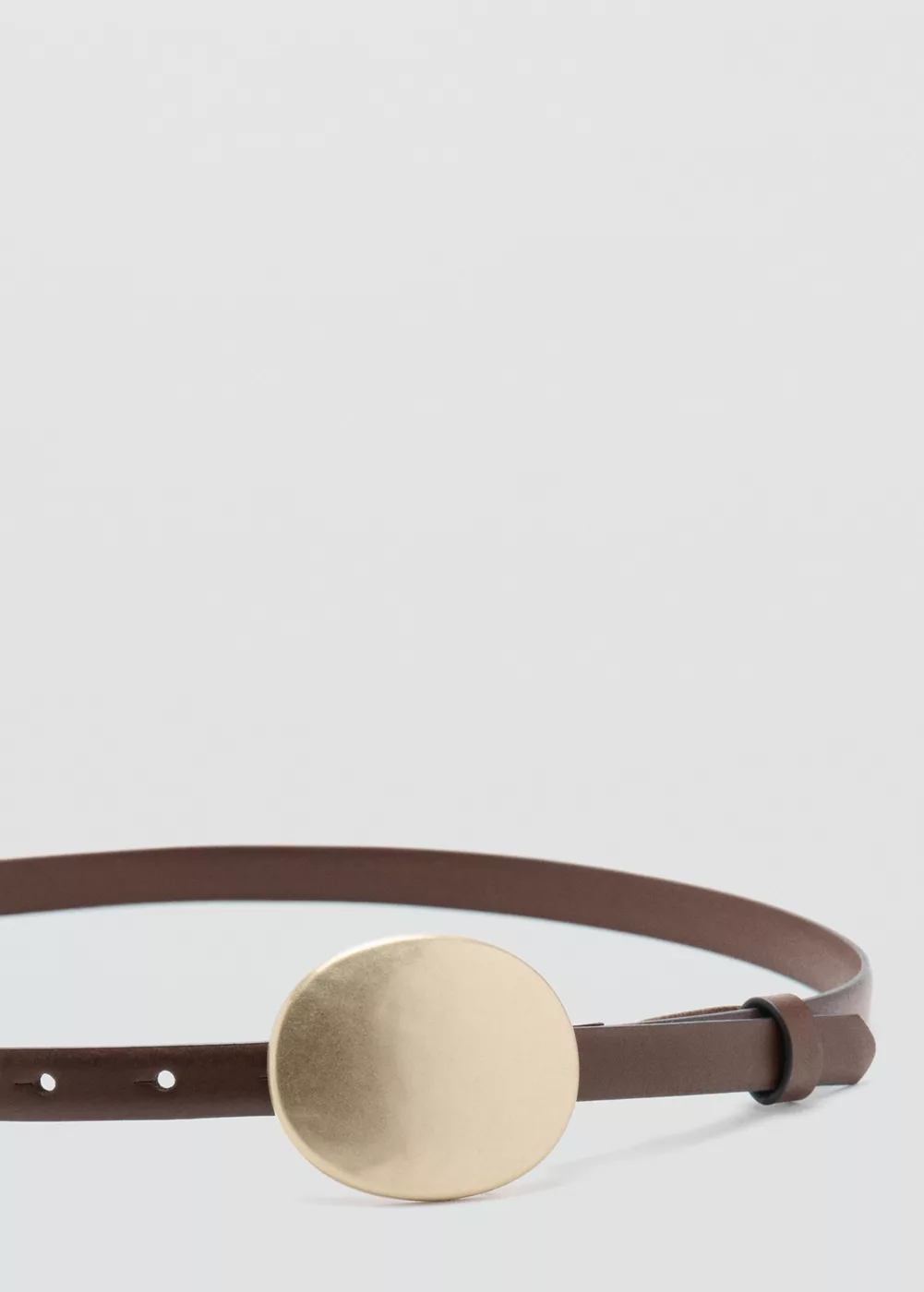 Ceinture cuir boucle ronde, MANGO