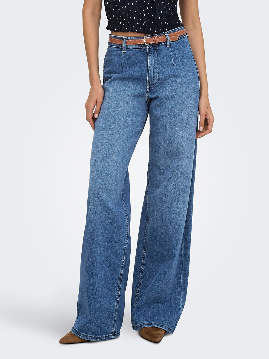 Jean large avec ceinture intégrée, ONLY