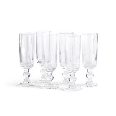 Set of 6 Ostri Textured Glass Champagne Flutes LA REDOUTE INTERIEURS