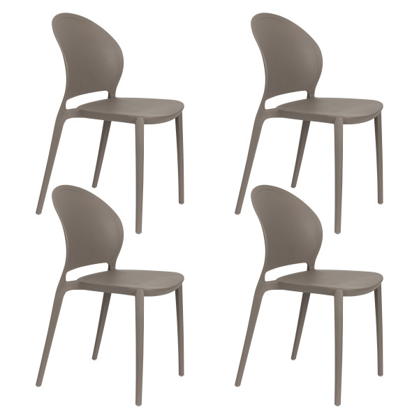Chaise de jardin empilable (lot de 4), SJOERD, BOITE A DESIGN