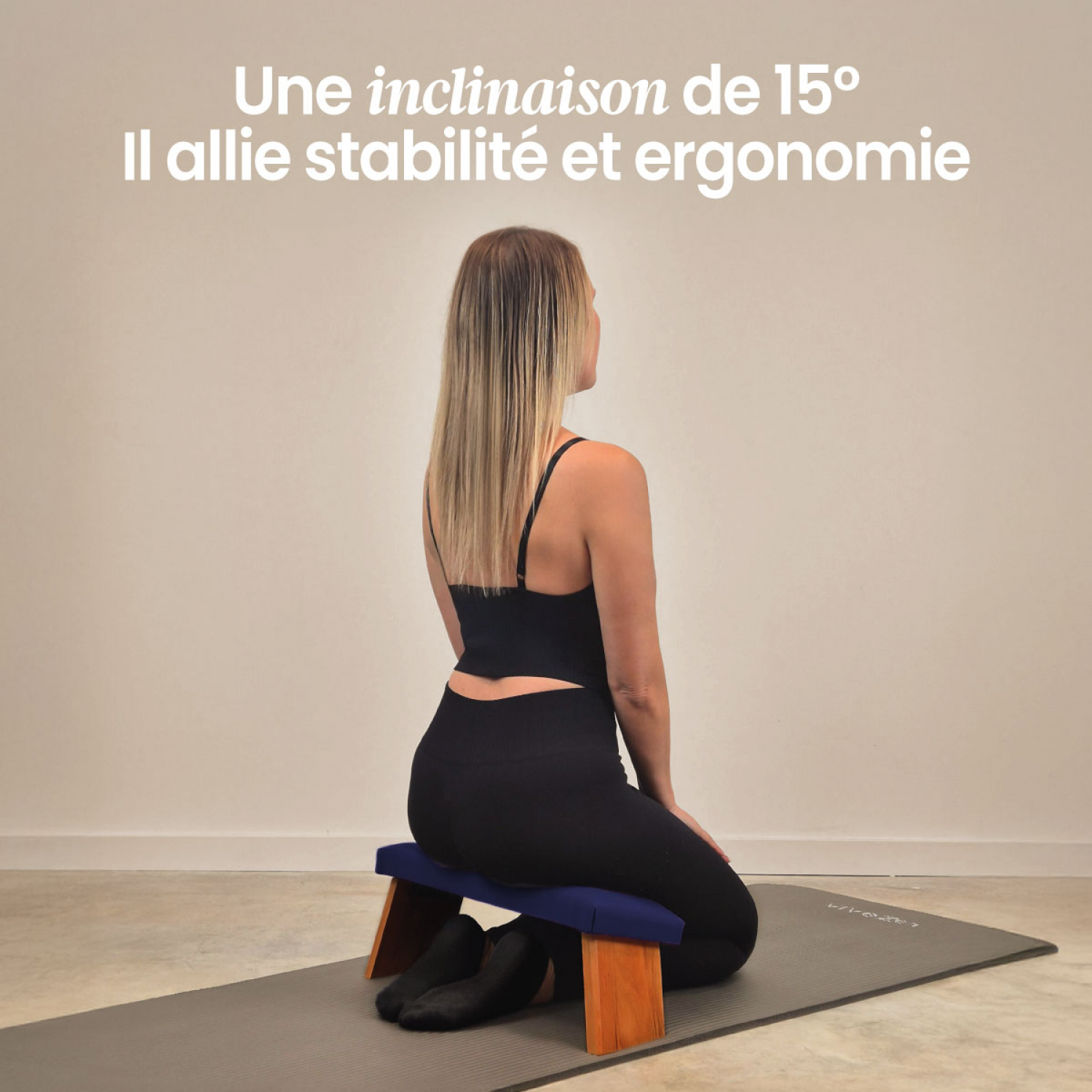 Tabouret De Méditation En Bois Tabouret Ergonomique Portable En Bois Massif Avec Pieds Pliants, Tabouret Zen