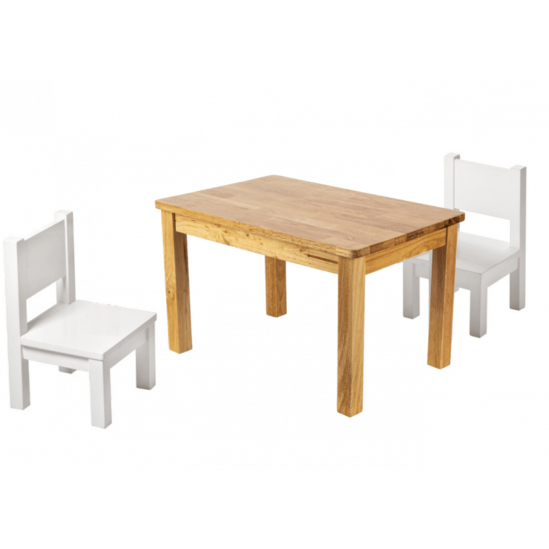 Ensemble Table et Chaises Enfant - Montessori - Bois naturel et blanc - 1-4 ans, PIOUPIOU ET MERVEILLES