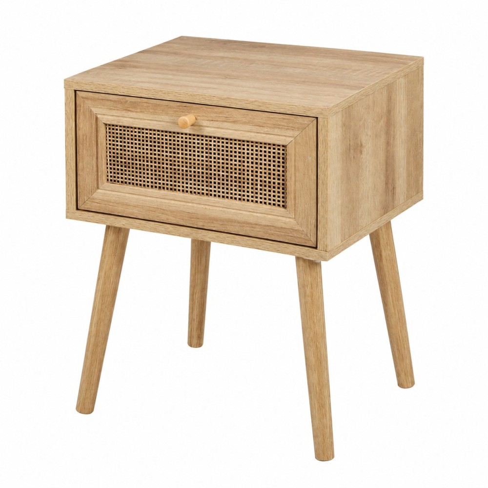 Table de chevet avec 1 tiroir maillage rotin, DECORATIE