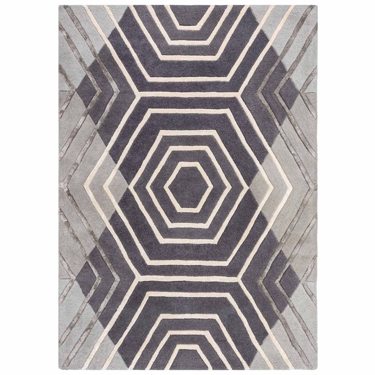 Tapis salon et chambre moderne laine tissé main HOWARD, NOVATREND