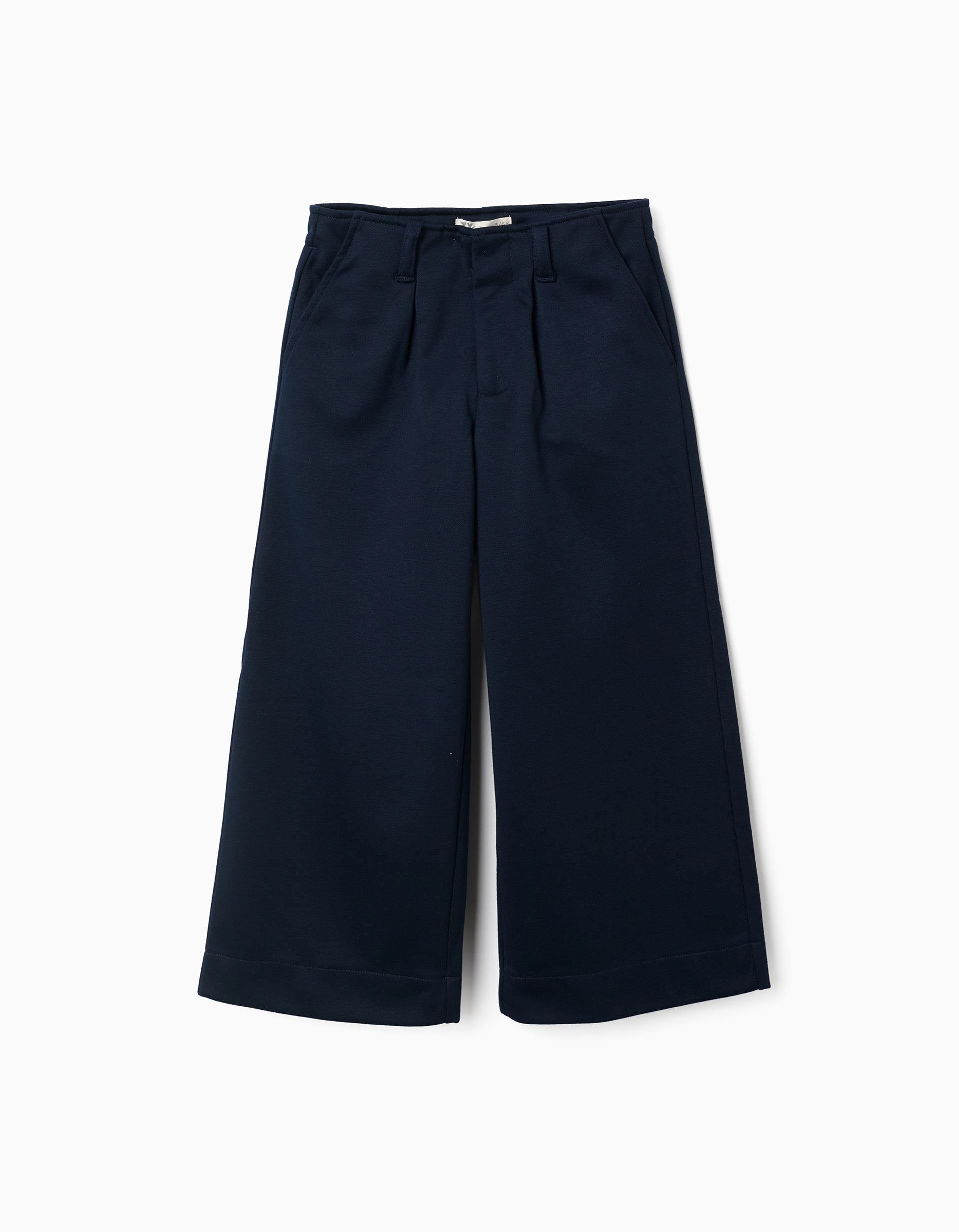 Pantalon à jambe large en maille interlock, ZIPPY