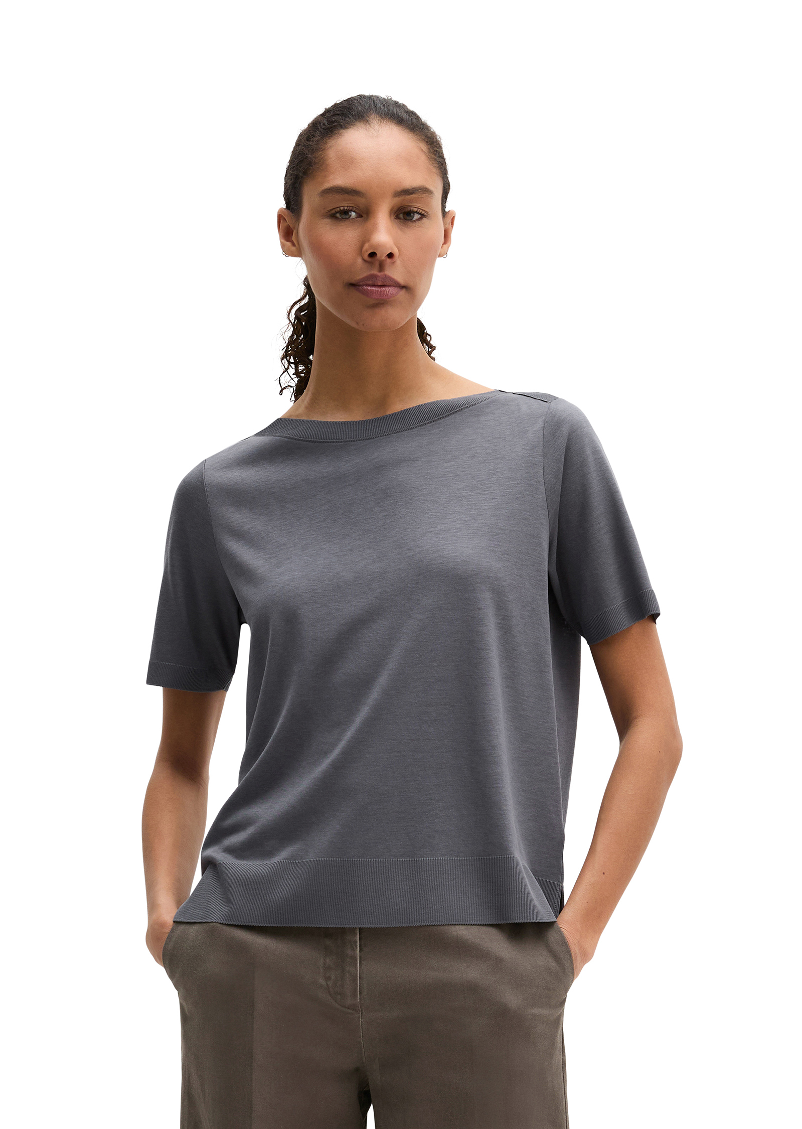 T-shirt de luxe régulier en mélange de TENCEL™ Lyocell et de coton, MARC O'POLO
