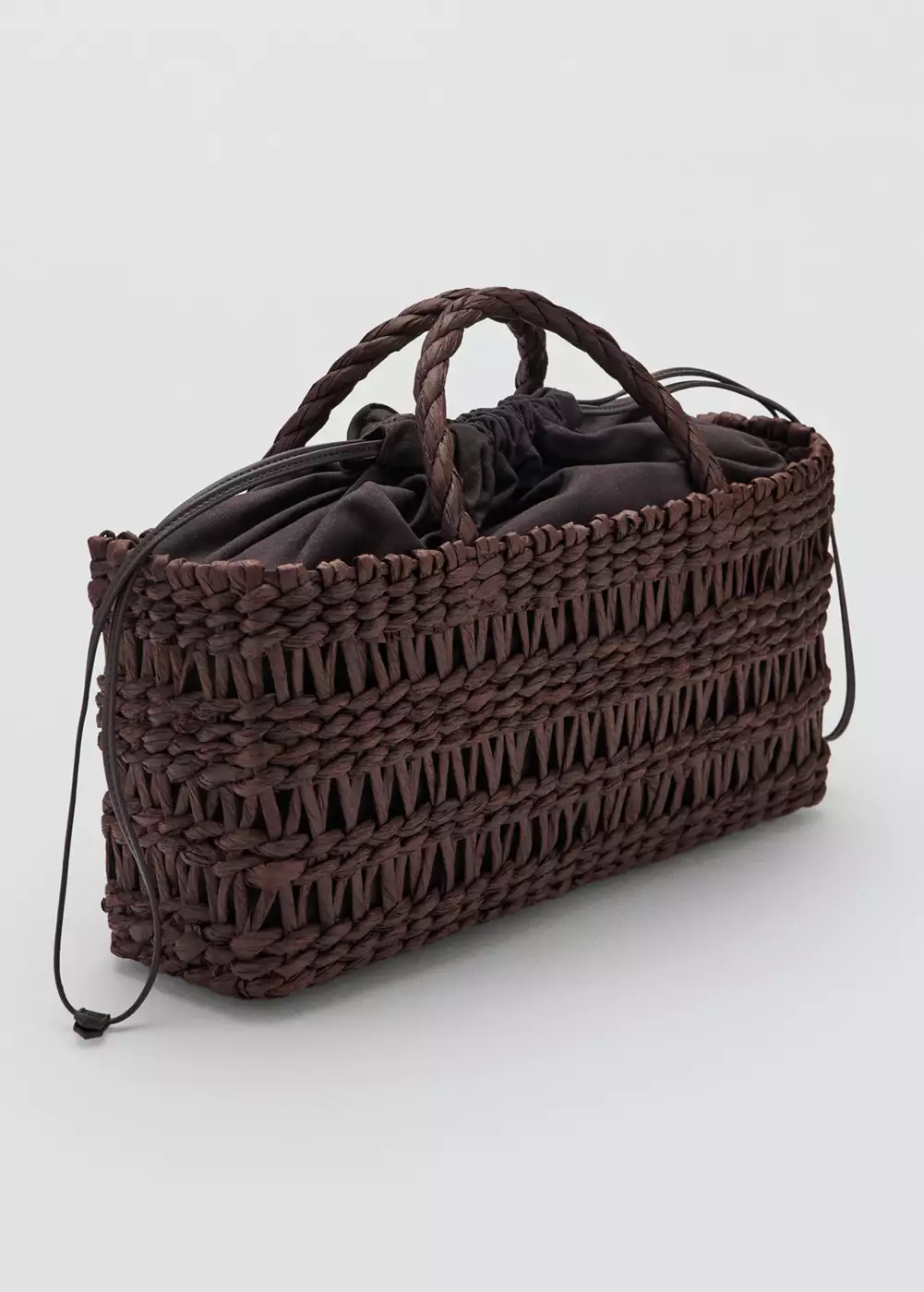 Sac moyen tote en fibres naturelles, MANGO
