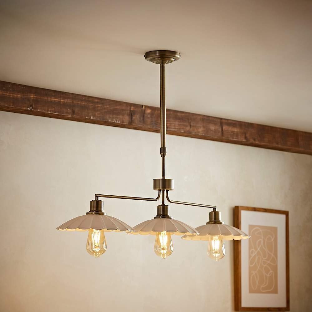 Horton 3-Light Diner Bar Scallop Pendant Light, SO'HOME