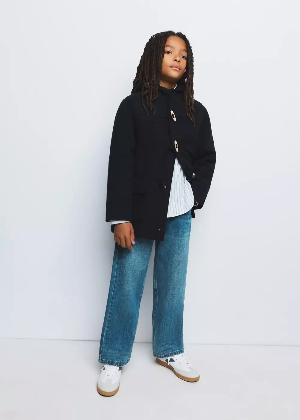 Manteau laine mélangée capuche, MANGO KIDS