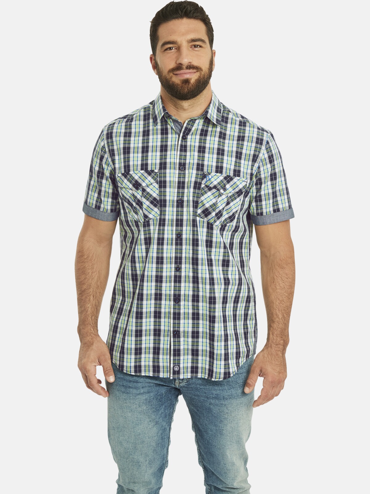 JOGAL Chemise pour homme en dentelle, à manches courtes, pour les loisirs, estivale, transparente, Blanc, Medium dès 29,81 € - sur
