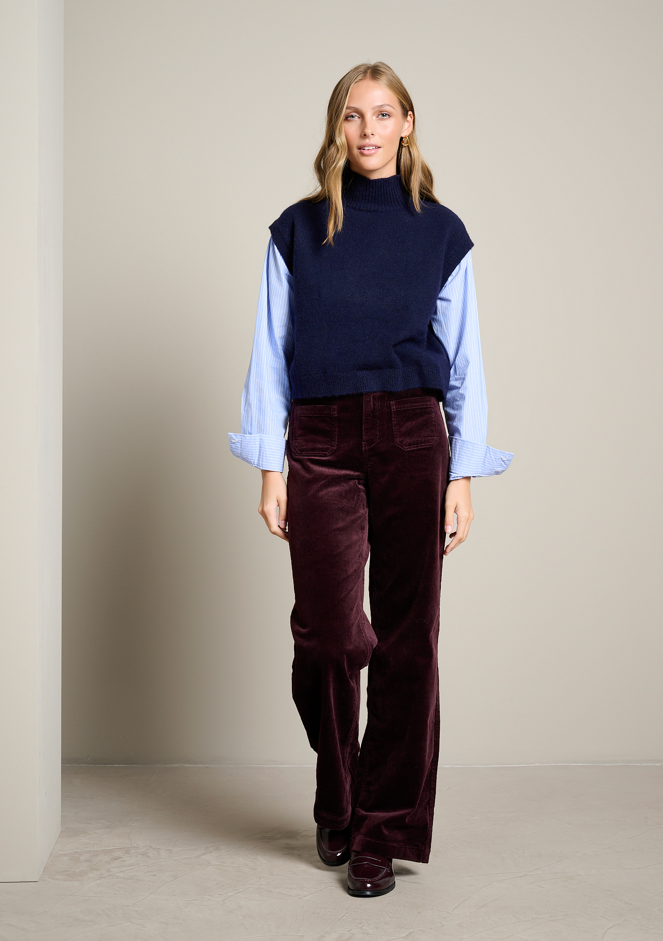 Pantalon large en velours côtelé, LOLALIZA