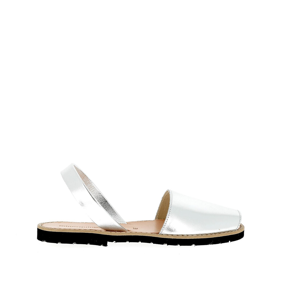 Avarca Metal Leather Sandals with Flat Heel