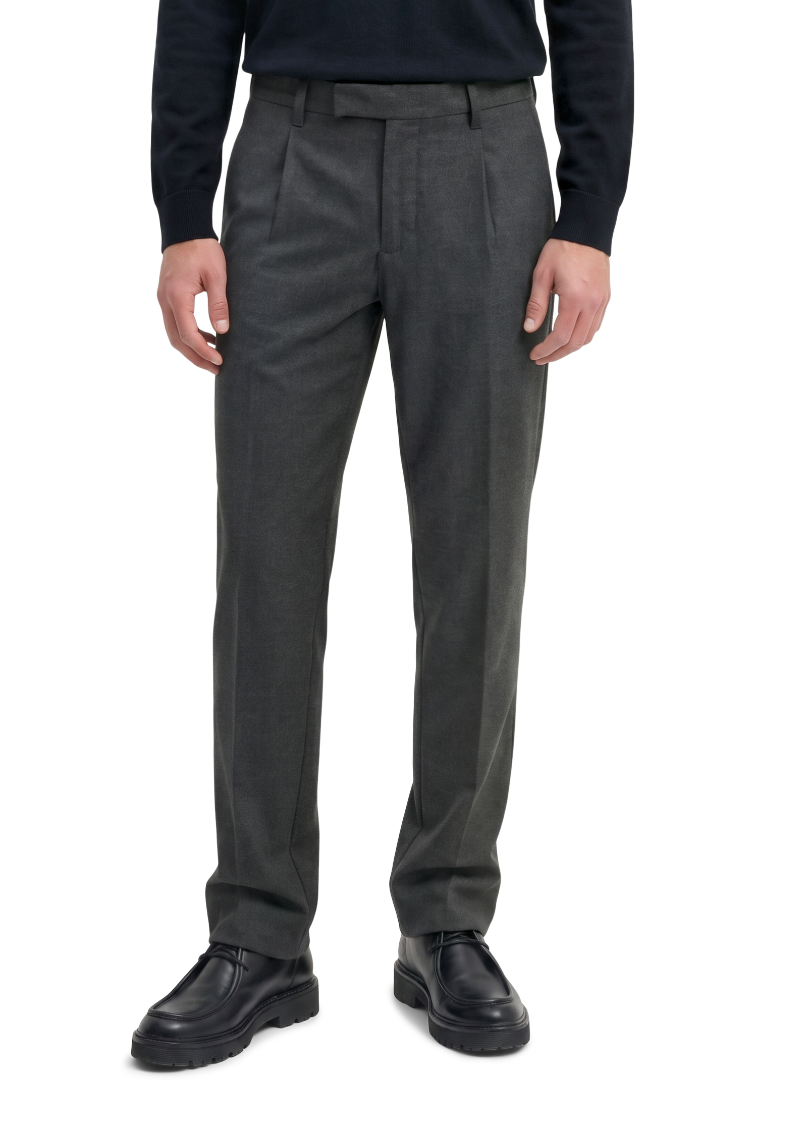 Chino modèle Belsbo à plis, coupe décontractée en mélange élastique de coton bio et de viscose, MARC O'POLO