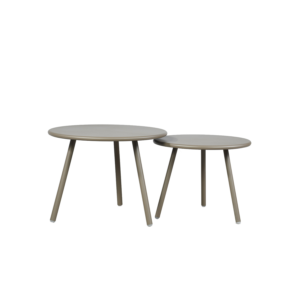 Lot de 2 tables de jardin rondes en acier Marron MARINA, WILSA GARDEN