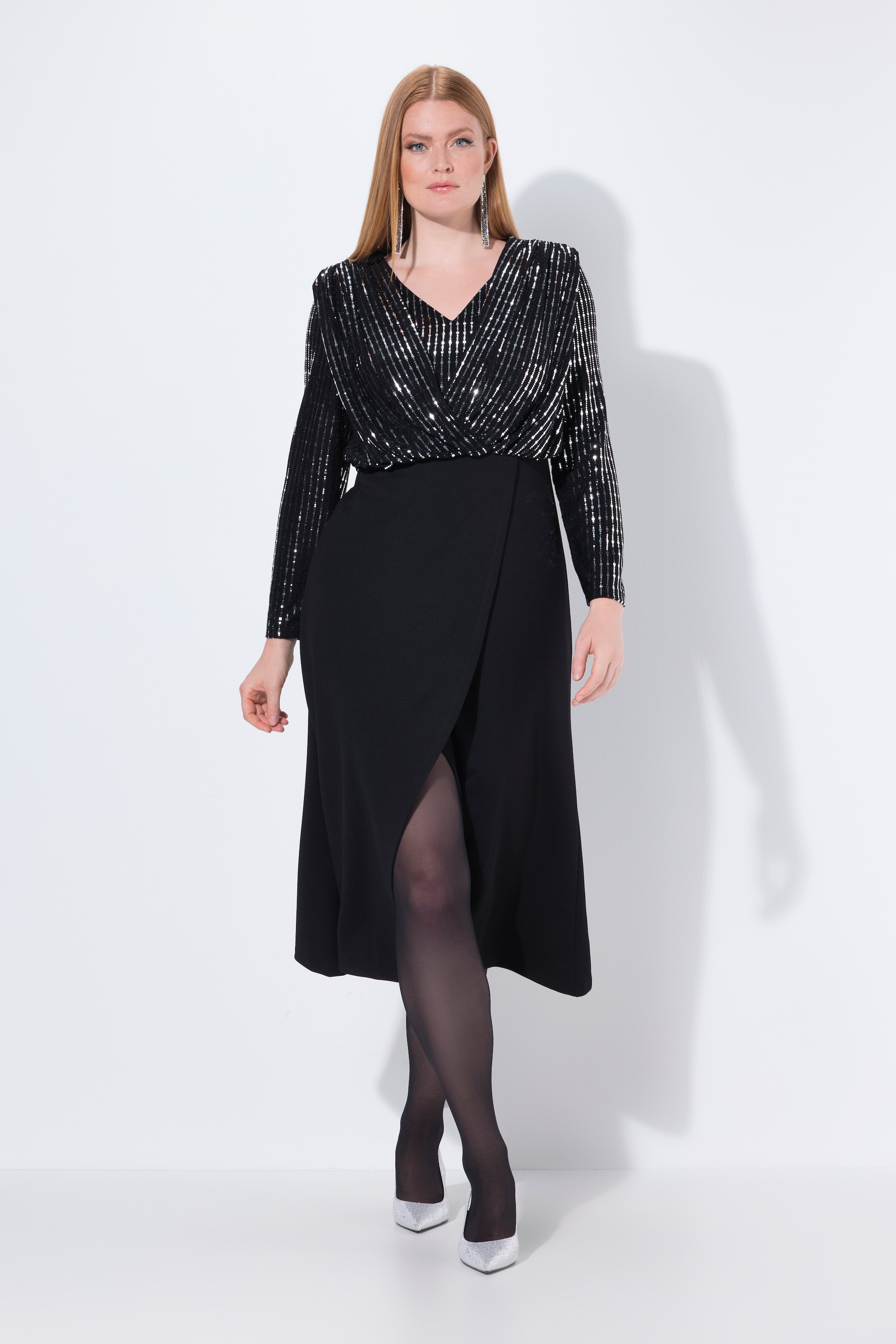 Robe maxi bodycon, en jersey scintillant, ULLA POPKEN