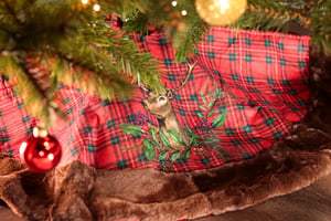 Jupe De Sapin De Noël En Fausse Fourrure Blanche - 90 Cm De Diamètre - Cache Le Pied, Décorative Et Lavable