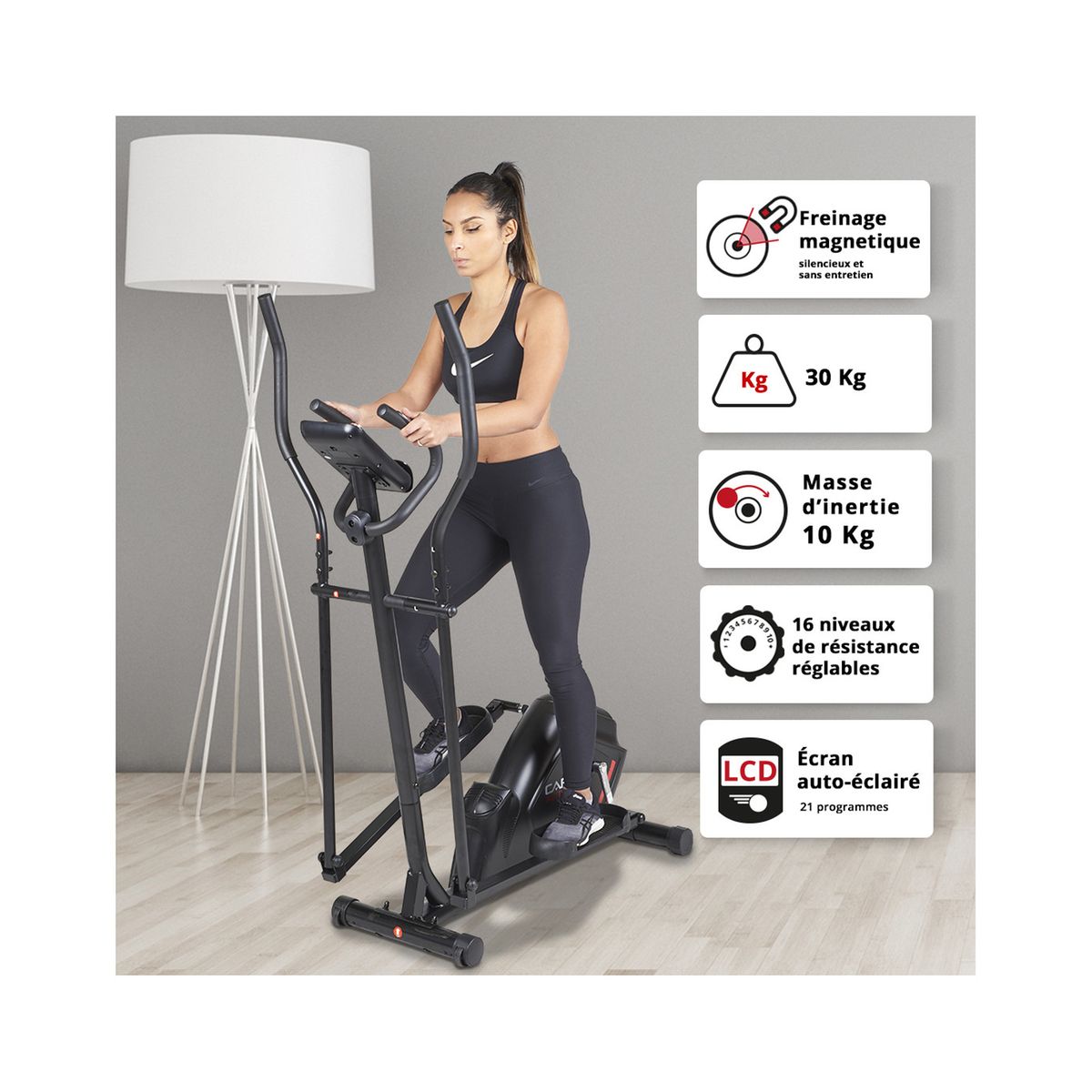 V lo elliptique activa 21 programmes noir Care La Redoute