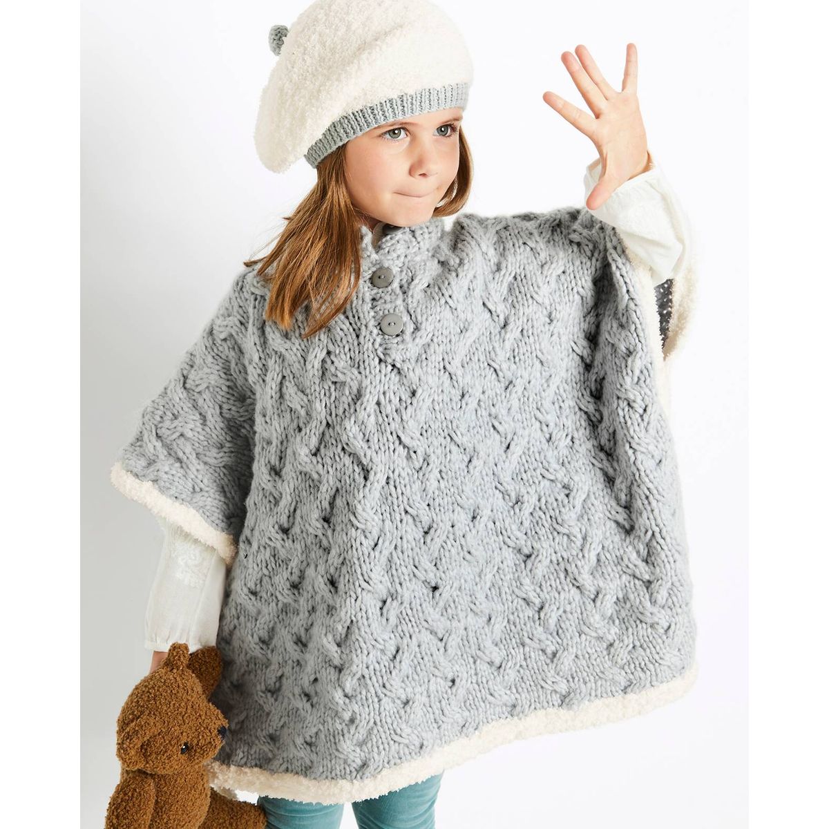 Poncho phildar bébé phil douce top