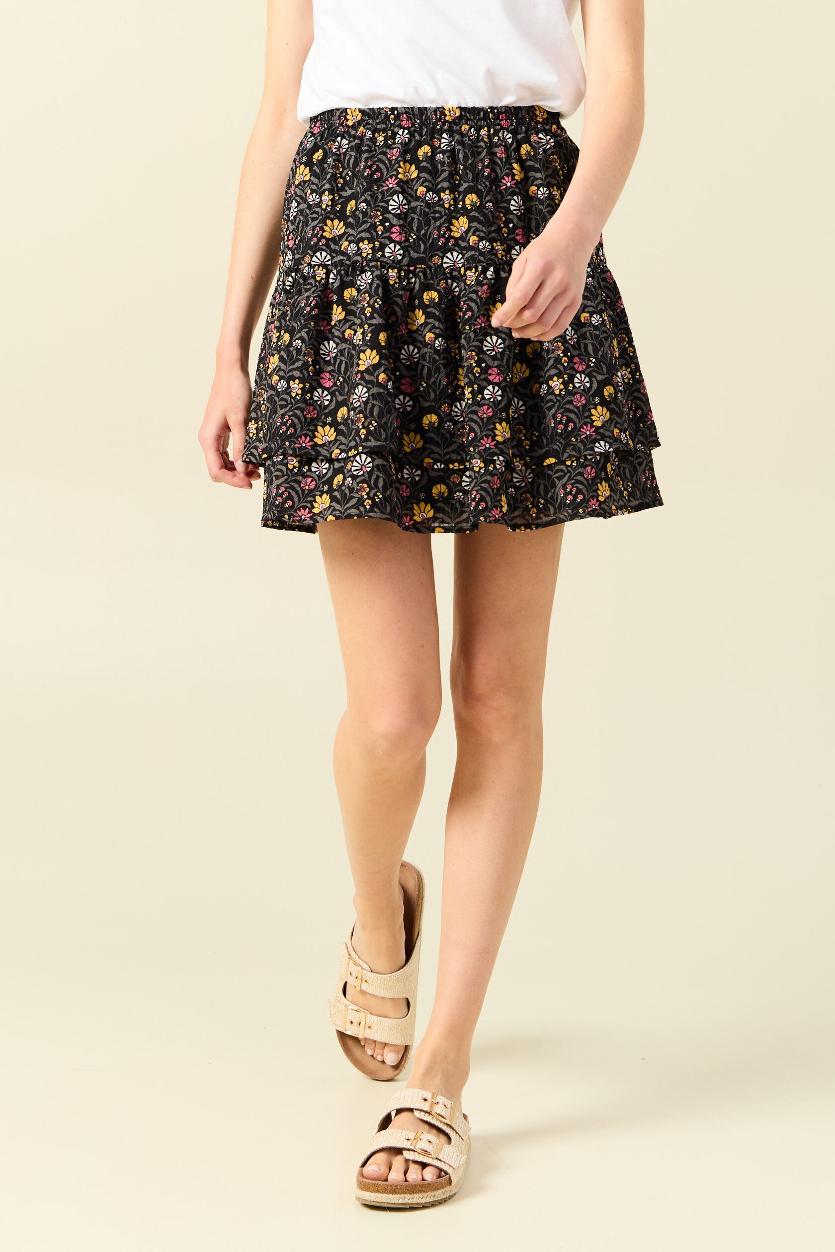 Jupe evasee fluide volantee multicolore Bonobo La Redoute