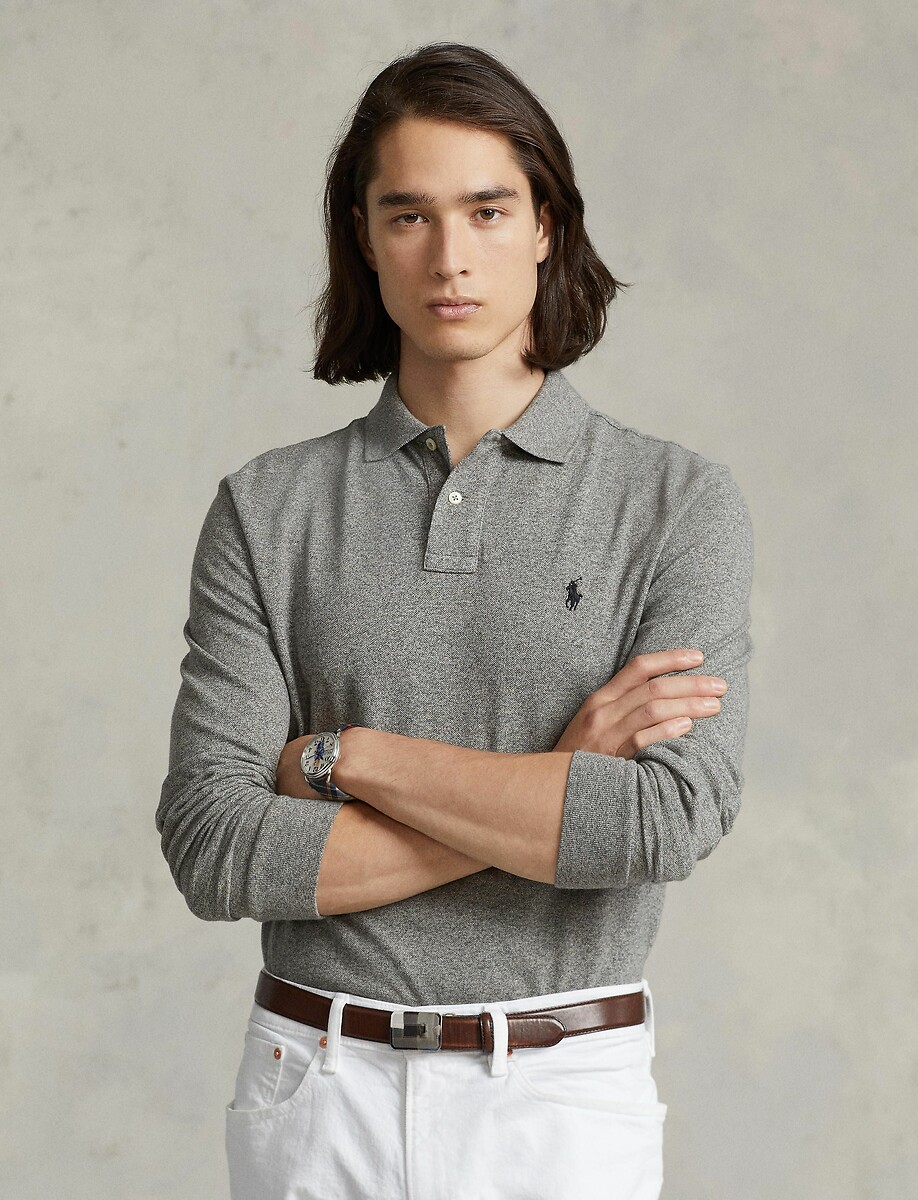 Polo slim manches longues