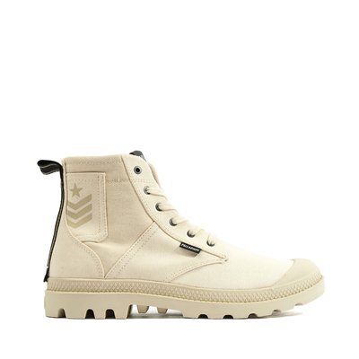 Pampa Hi Army High Top Trainers in Canvas PALLADIUM