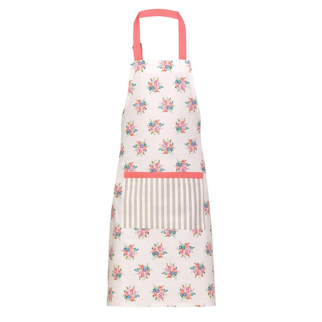 Apron in Pink Floral Print, silver-coloured, SO'HOME