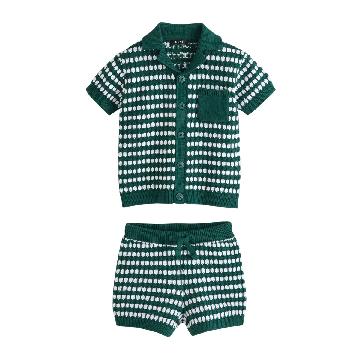 Ensemble polo en maille texturée et short, NEXT