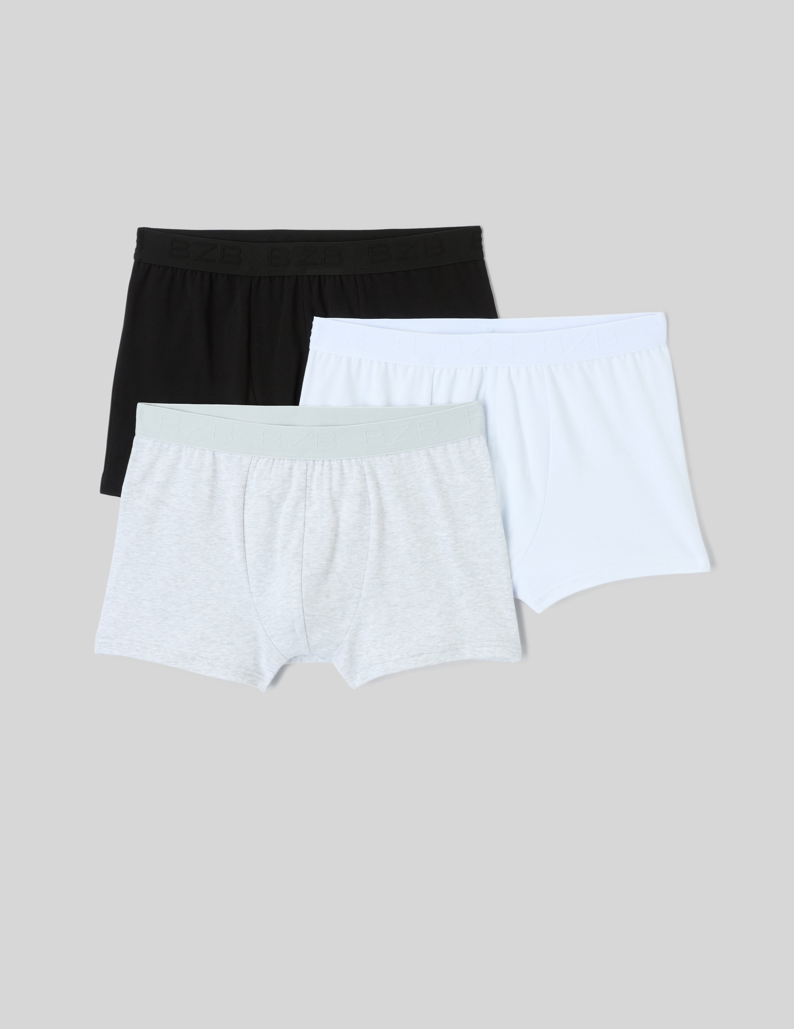 Lot de 3 boxers unis, BZB