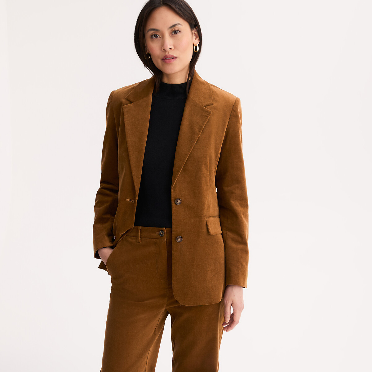 Blazer Ancien Old Navy Femme Marron Velours Côtelé – Taille M, 4 Boutons, Occasion Bon état (petite Couture à L'aisselle)