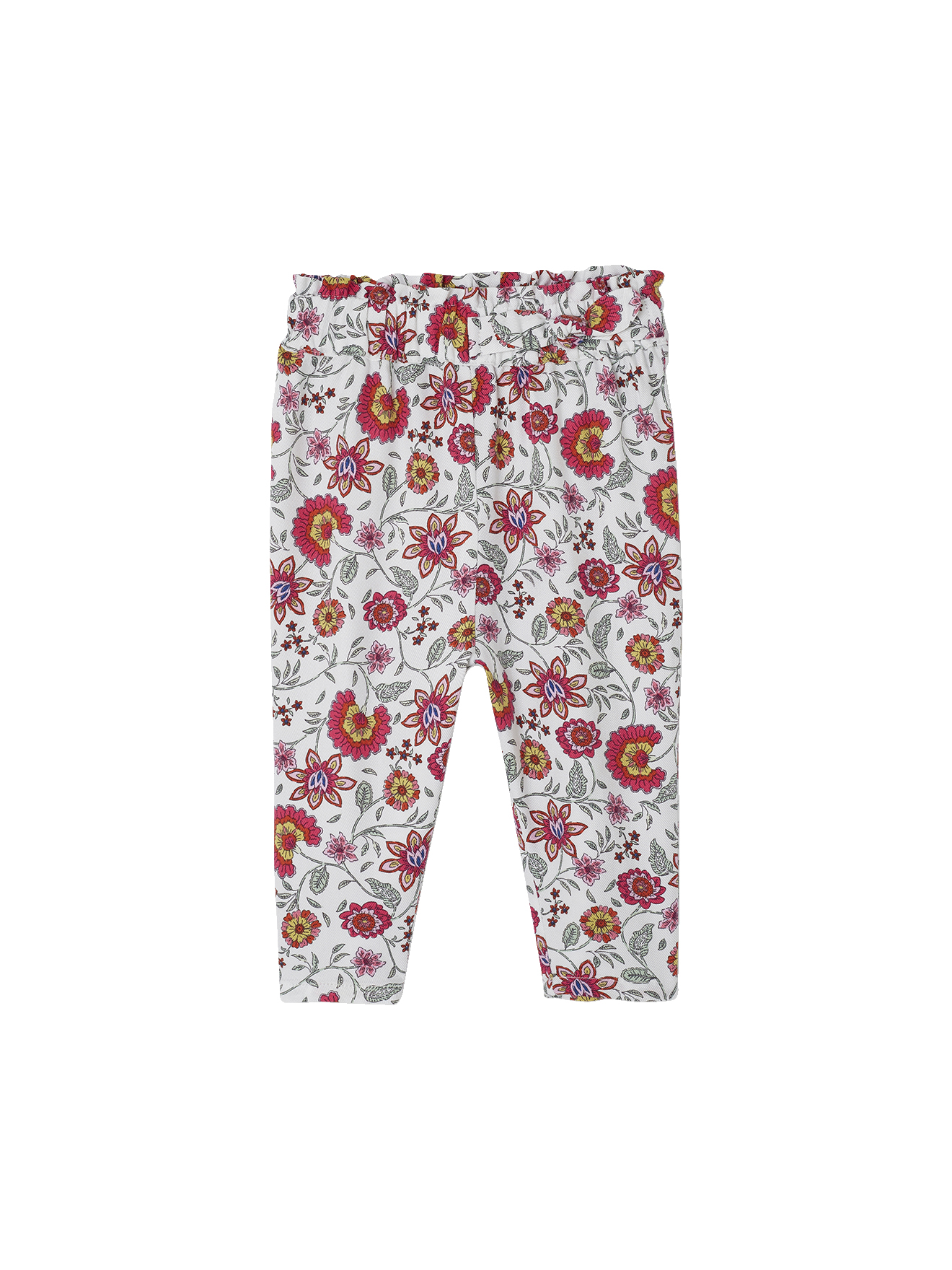 Pantalon fleuri bébé taille élastiquée, VERTBAUDET