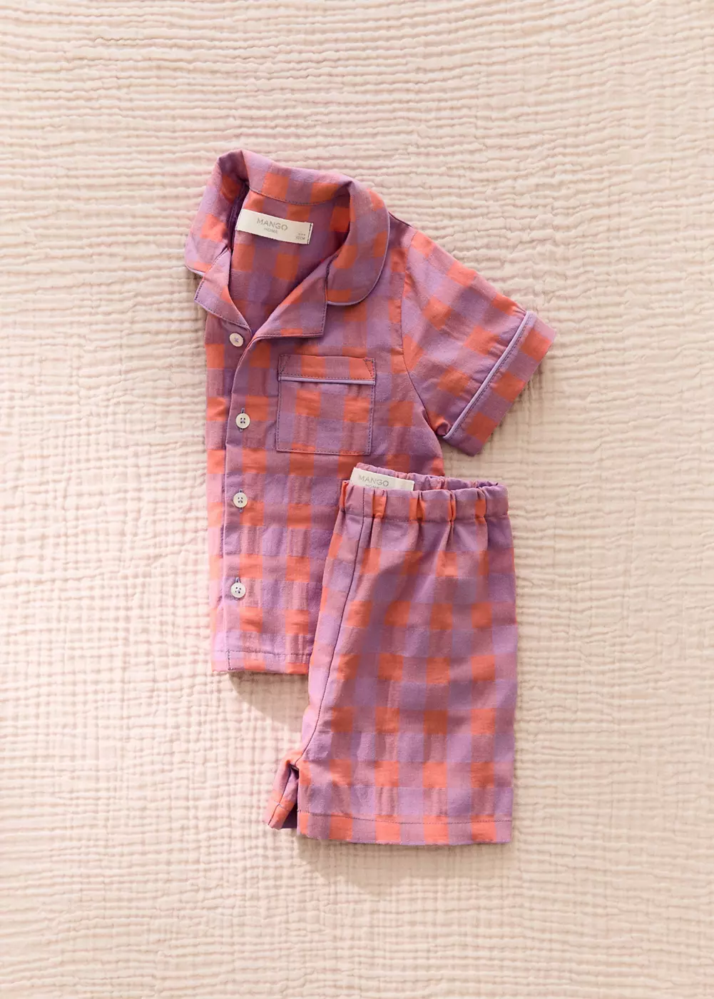 Pyjama enfant deux pièces à carreaux colorés, MANGO HOME