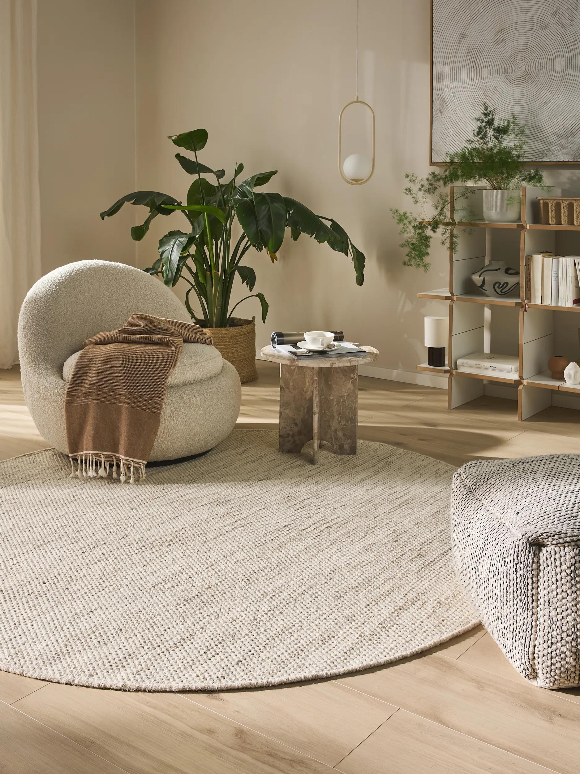 Tapis rond de laine tissé main ROCCO, BENUTA