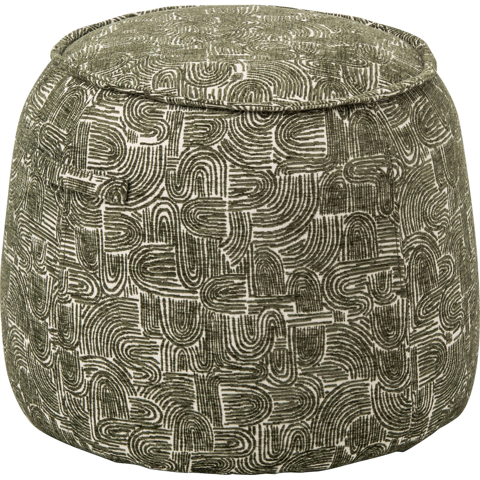 Pouf graphique à motif structuré, RECOLLECTION