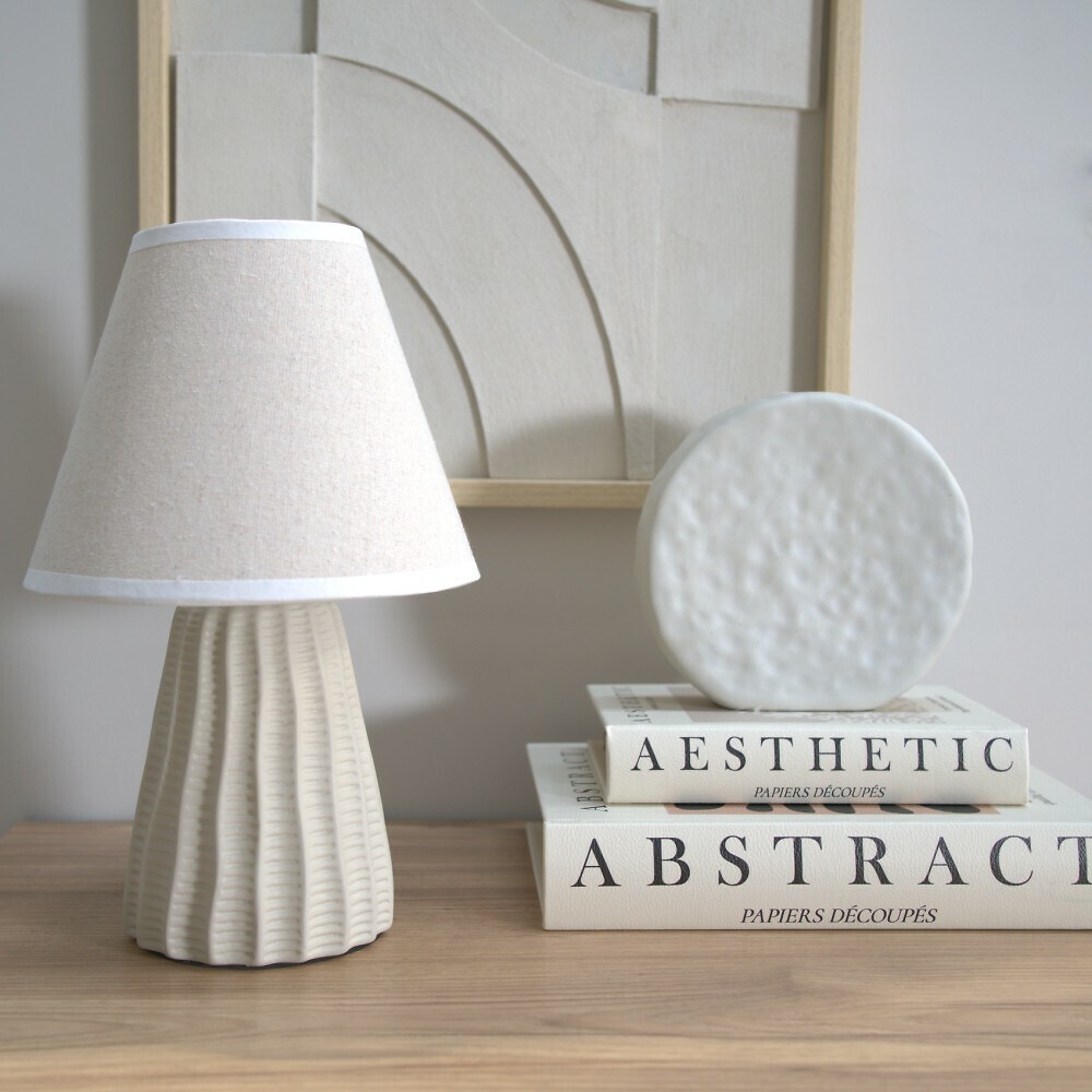 Sofia White Ceramic Table Lamp, SO'HOME