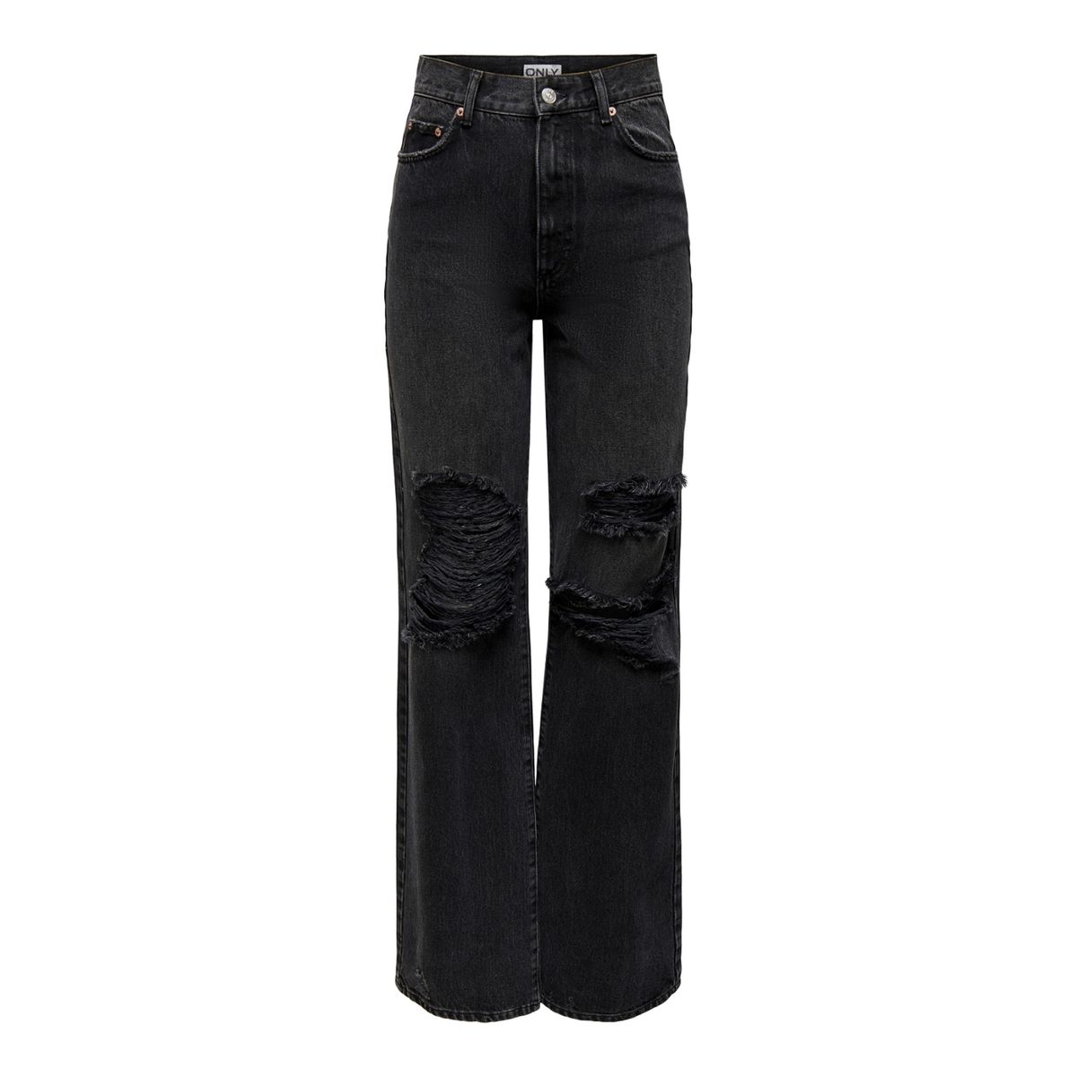 Jean large best sale taille haute noir