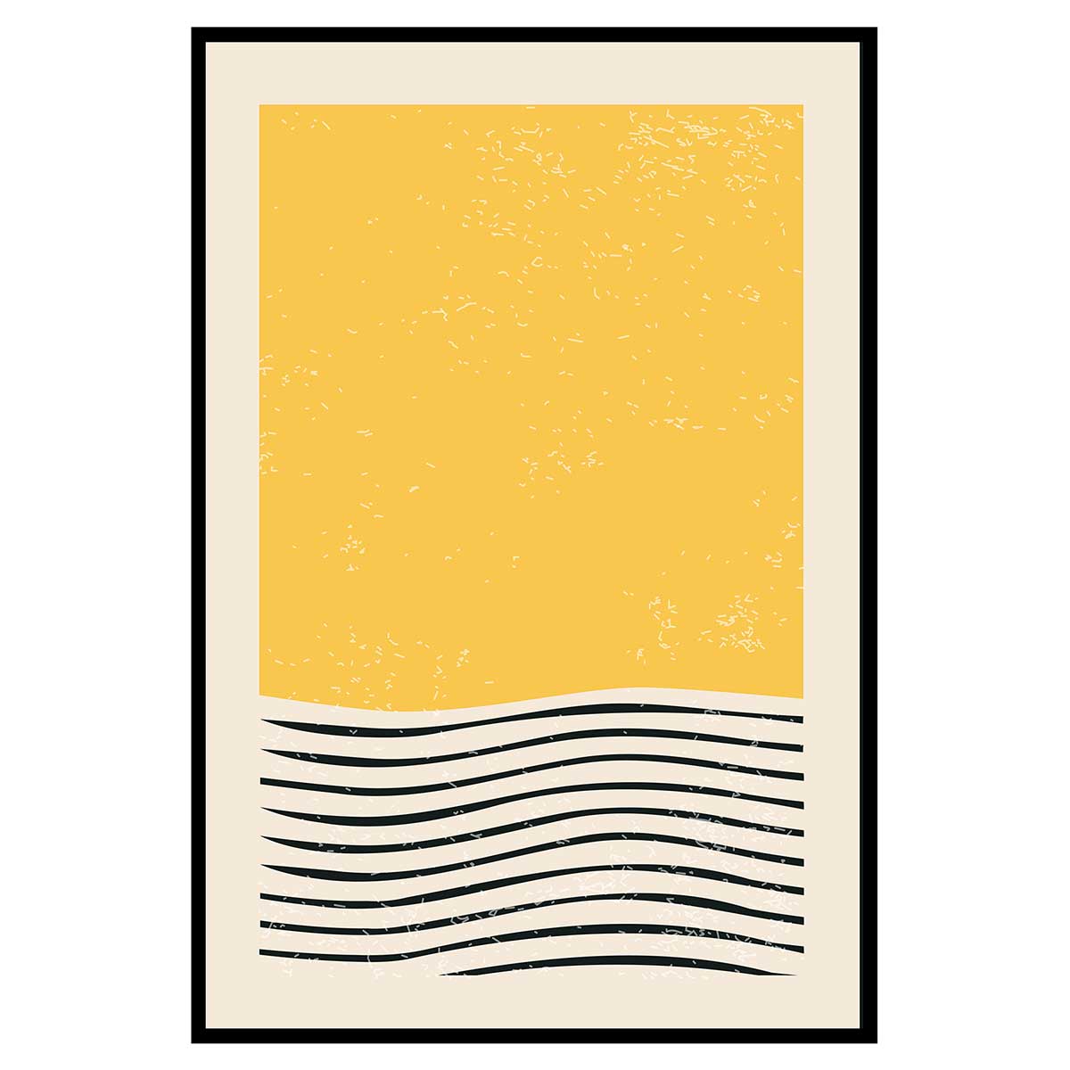 Affiche encadrée abstraite minimaliste formes et lignes, HEXOA