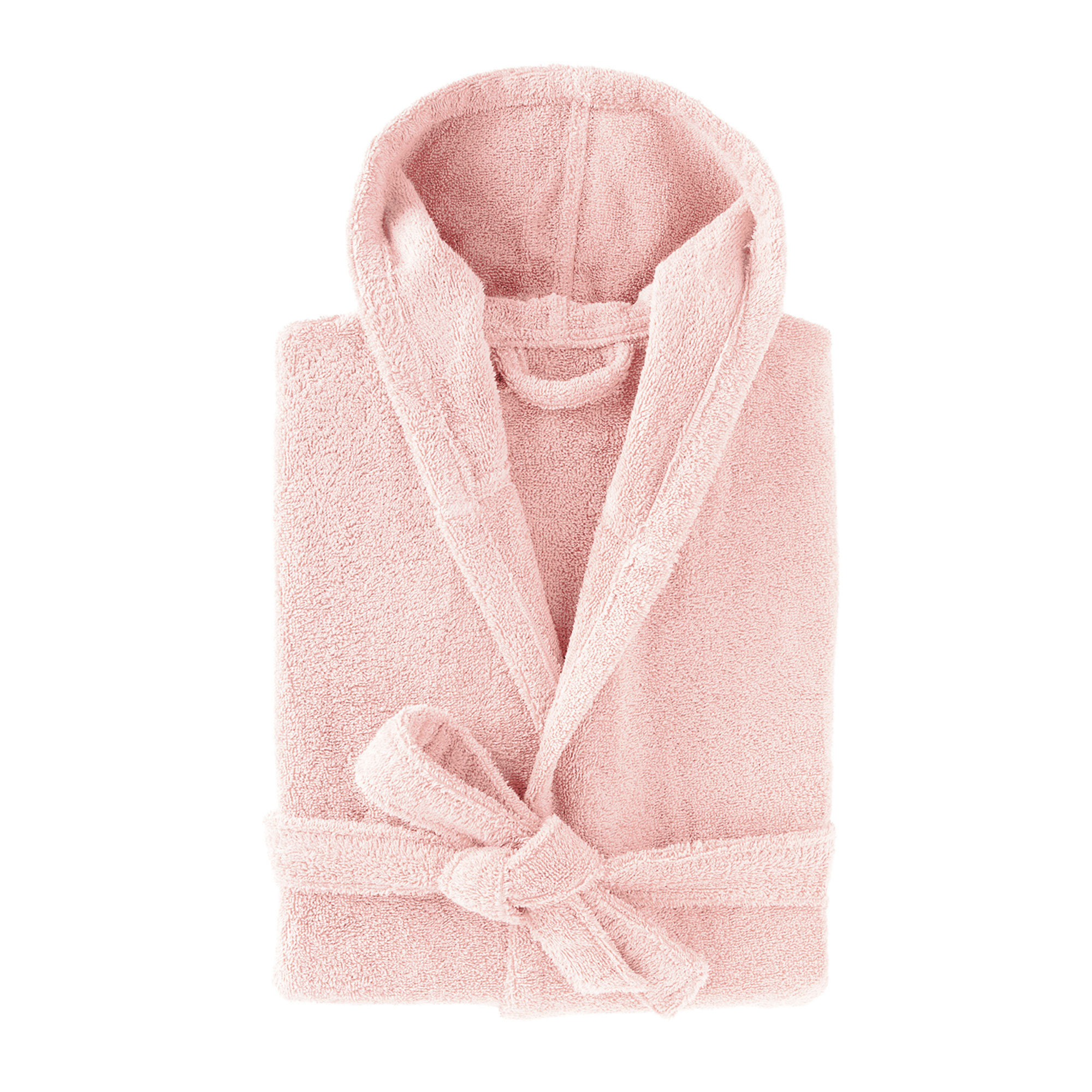 Peignoir capuche 100% Coton BIO, DOUCEUR NATURE, BLANC CERISE