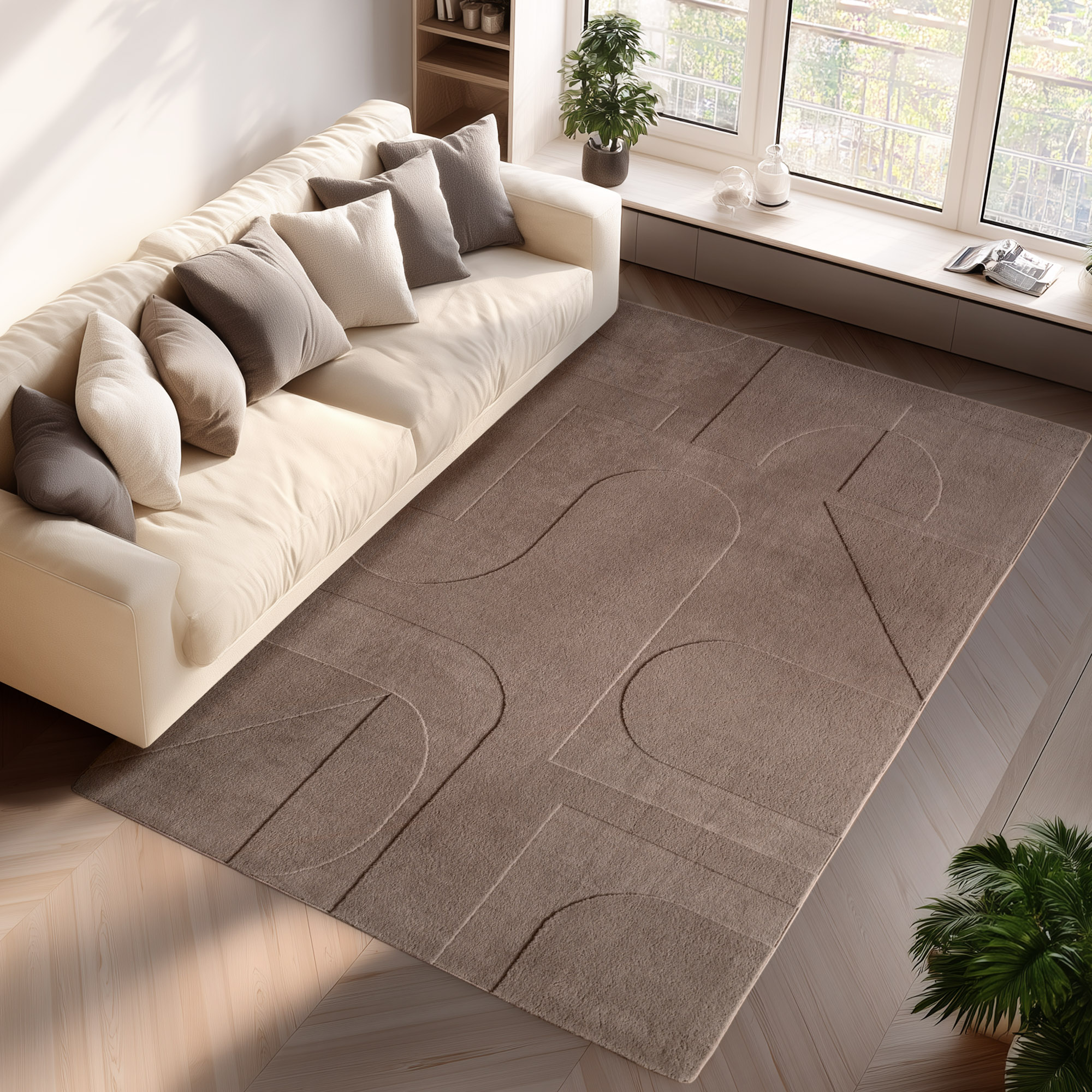 Tapis de salon à relief motif design LENNY, NAZAR RUGS