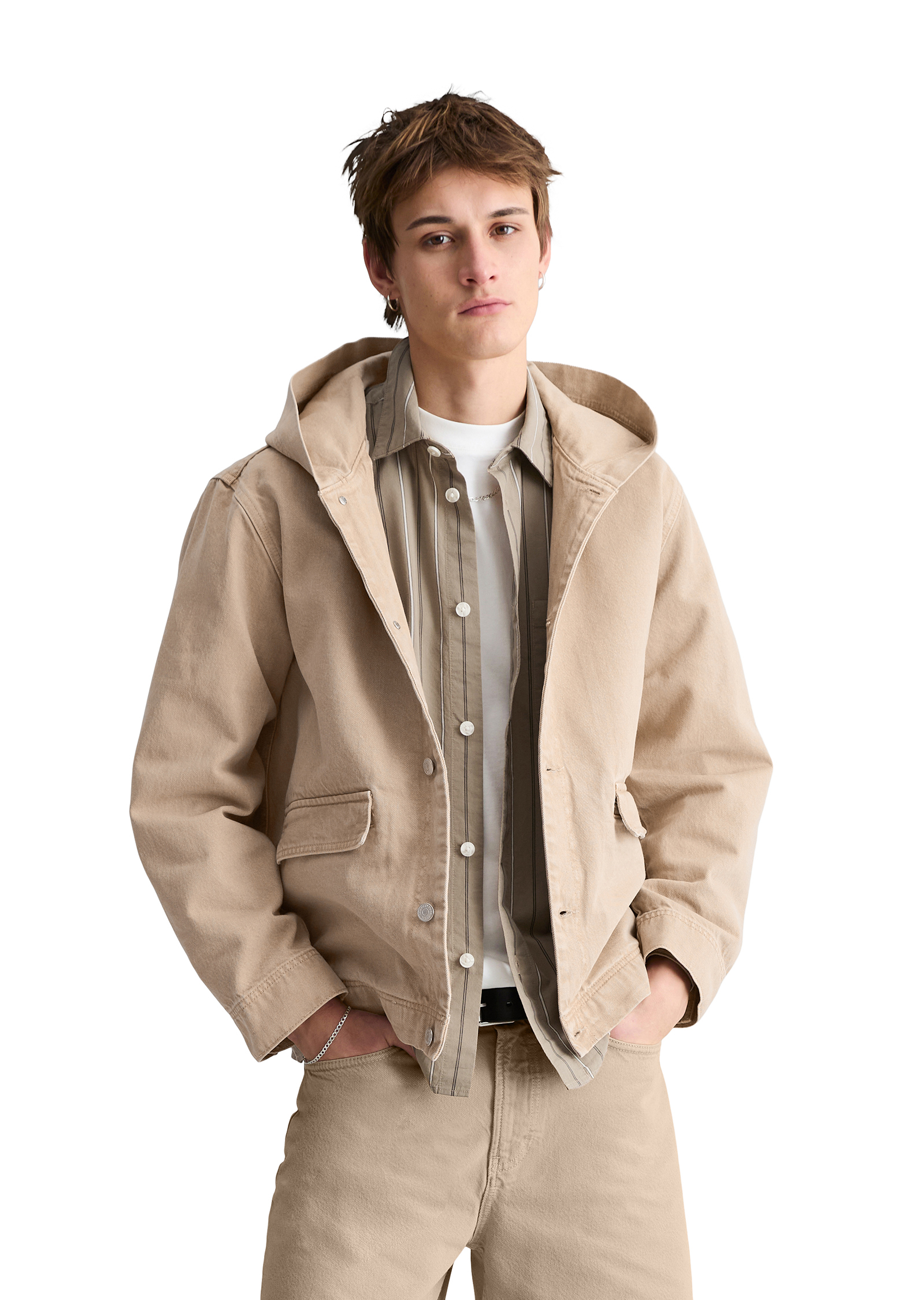 Blouson en jean à capuche regular en denim de coton bio robuste, MARC O’POLO DENIM
