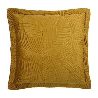 Quilted Palm Print Velvet Filled Cushion 60x60cm SO'HOME