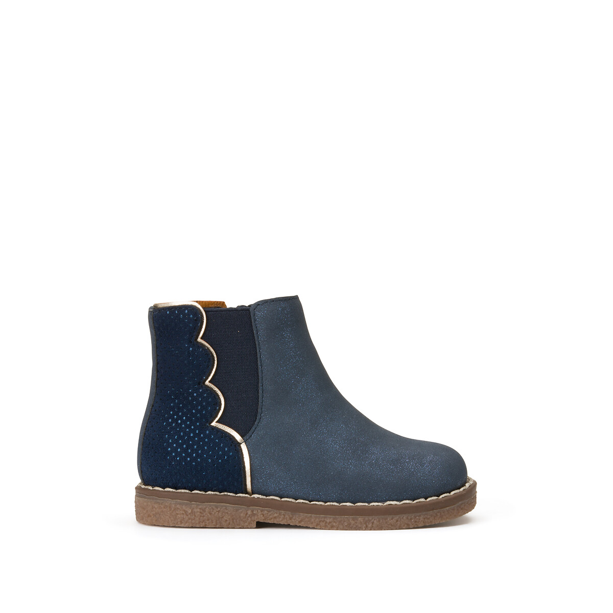 Kids ankle boots with zip fastening navy blue La Redoute