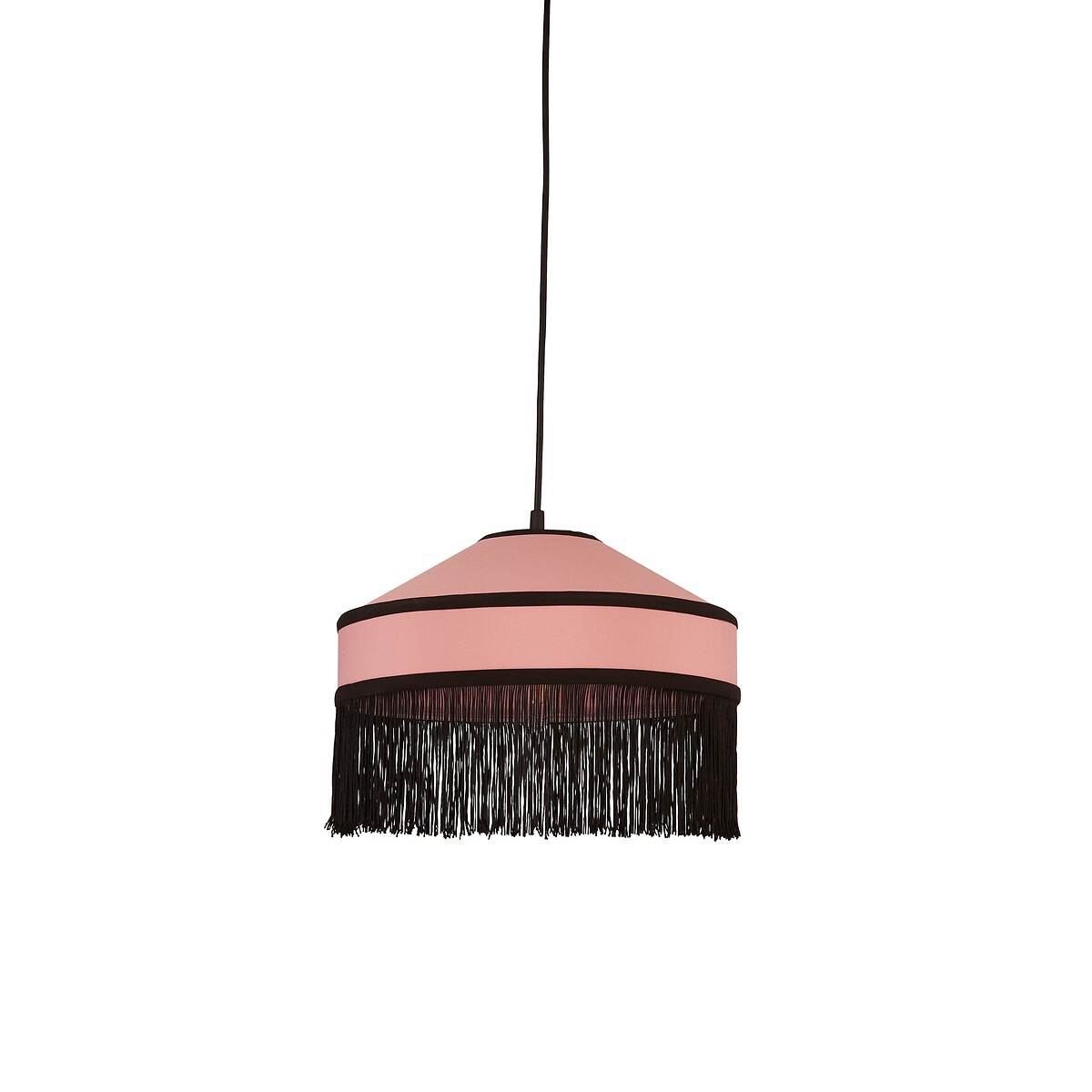 Pink fringe top light shade