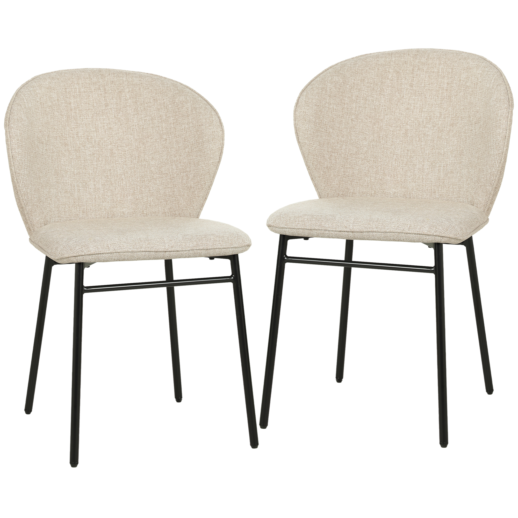 Chaise de salle à manger Tissu aspect lin, HOMCOM