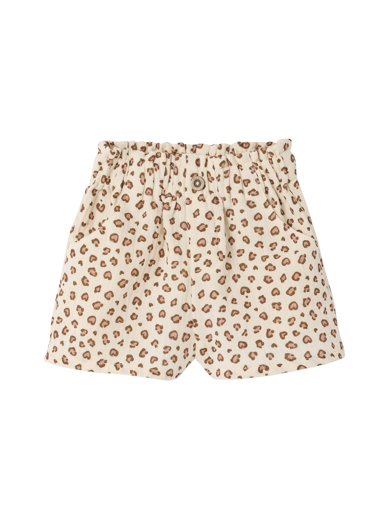 Short léopard en gaze de coton bébé, VERTBAUDET