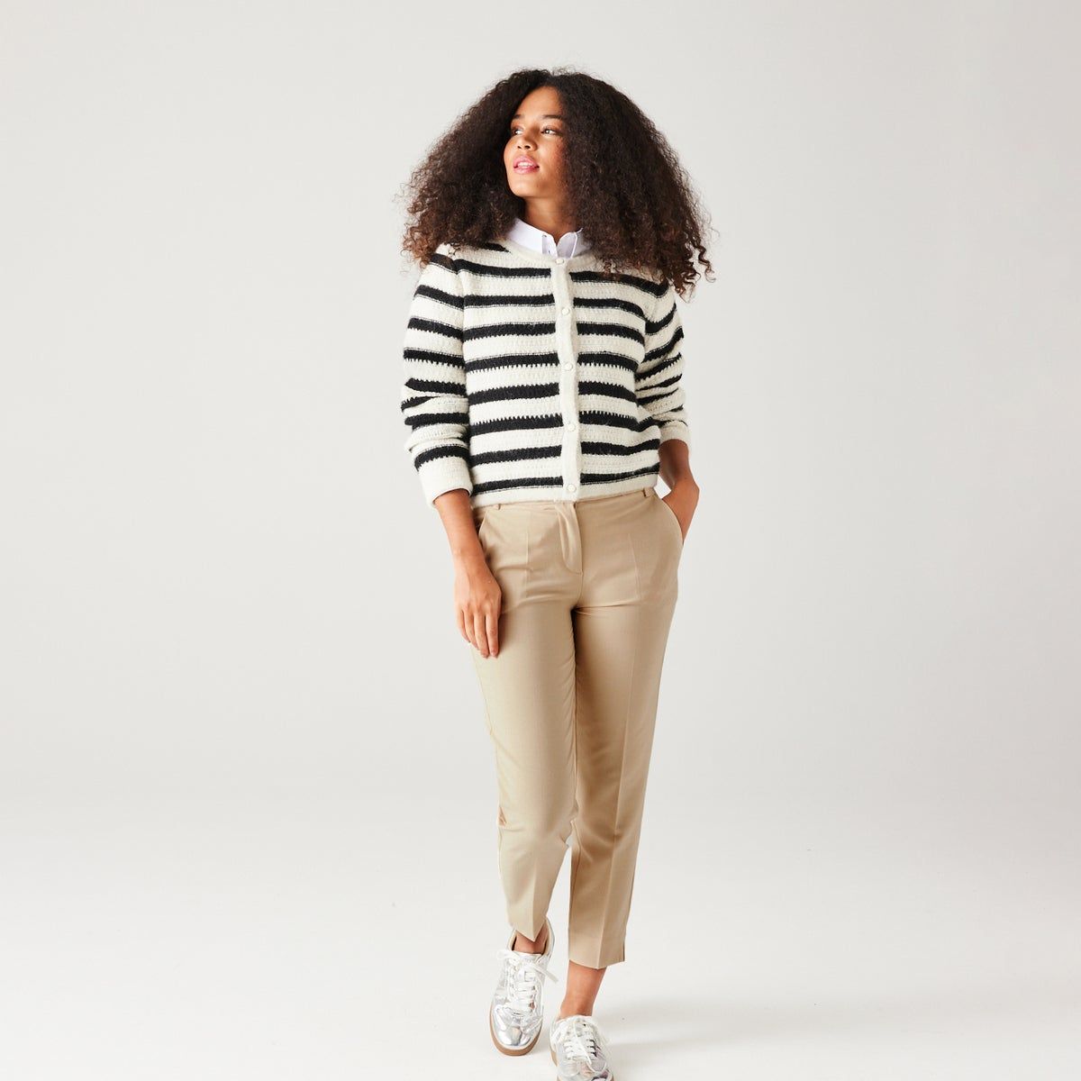 Pantalon lin store femme promod